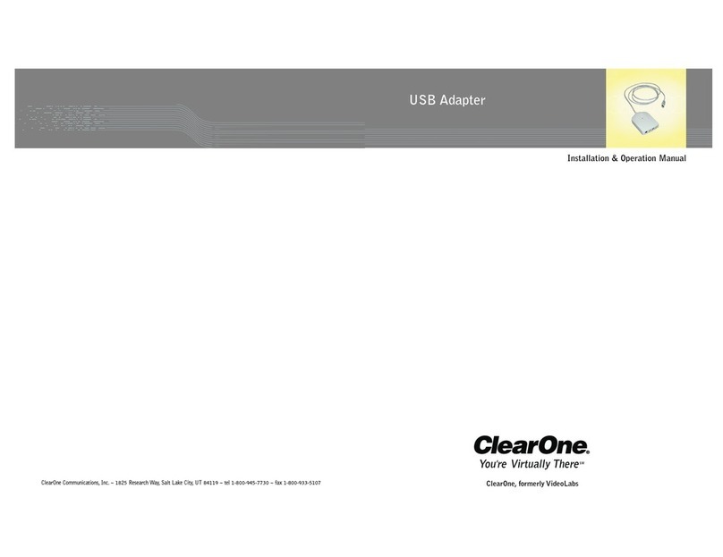 Clear One USB Adapter Installation & operation manual