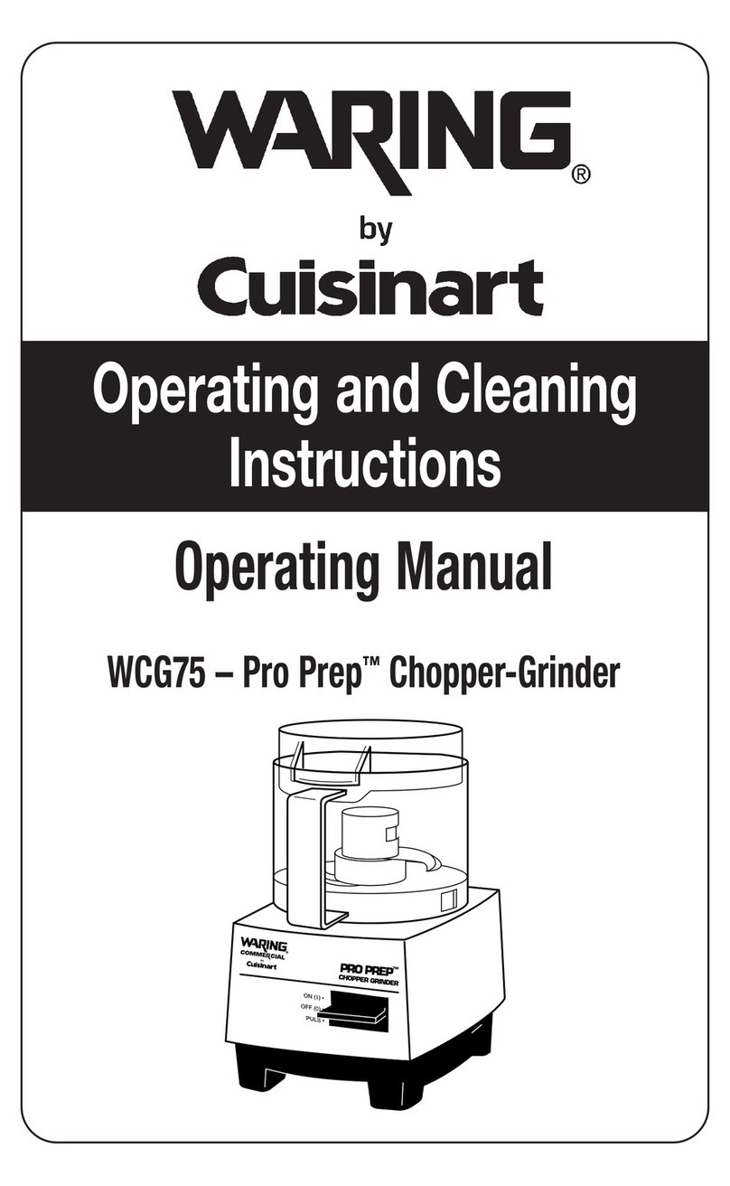 Waring WCG75 - Pro Prep Operating and cleaning instructions Waring WCG75 - Pro Prep Operating and cleaning instructions