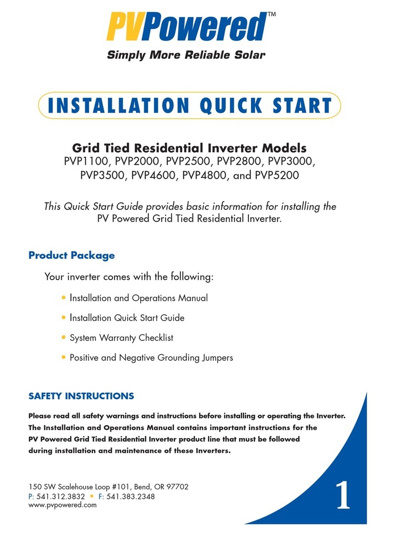 PV Powered StarInverter PVP1100 Installation & quick start guide