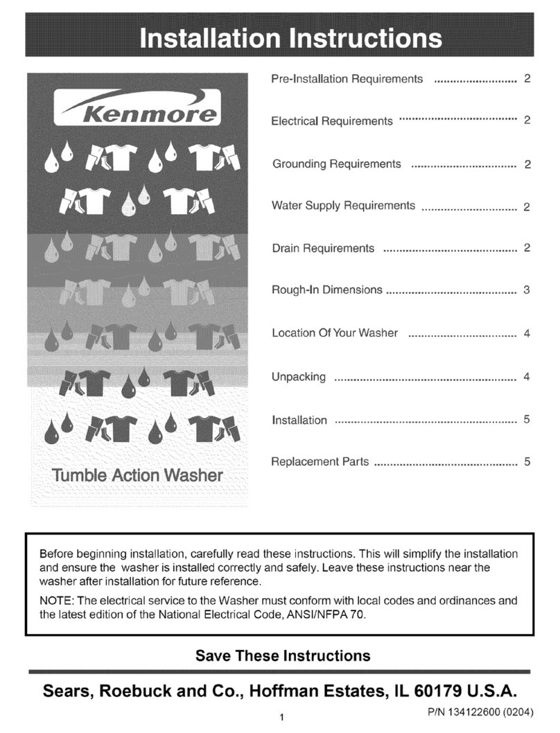 Kenmore 41744102301 installation instructions