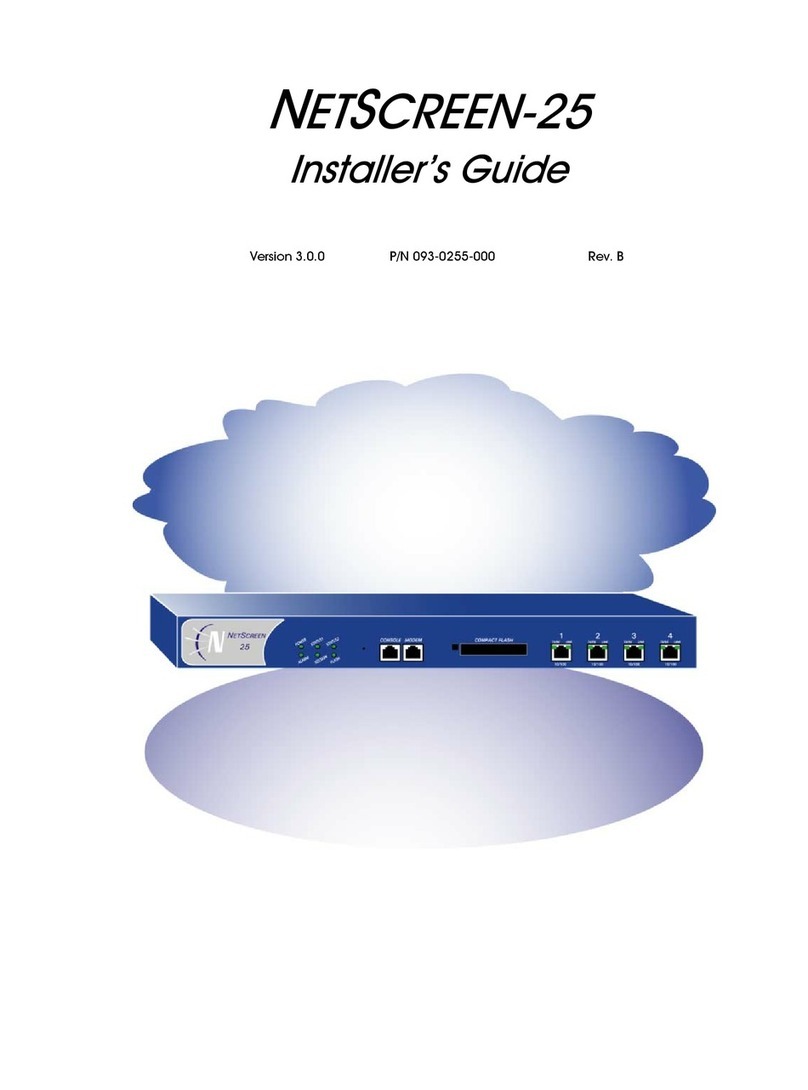NetScreen Technologies NetScreen-25 Installer's guide NetScreen Technologies NetScreen-25 Installer's guide