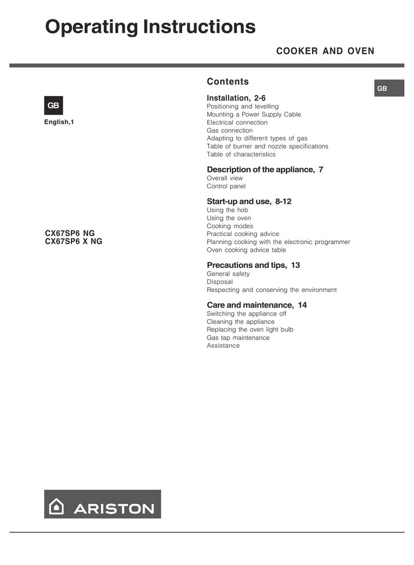 Ariston CX67SP6 X NG operating instructions