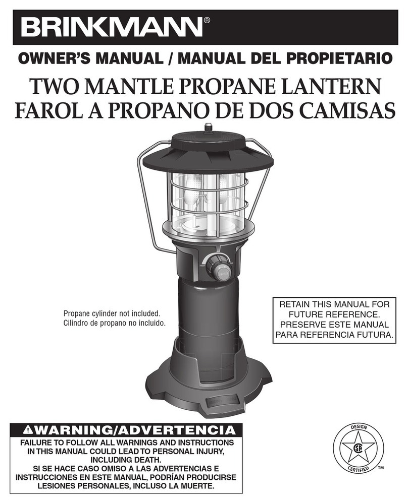 BRINKMAN TWO MANTLE PROPANE LANTERN owner's manual