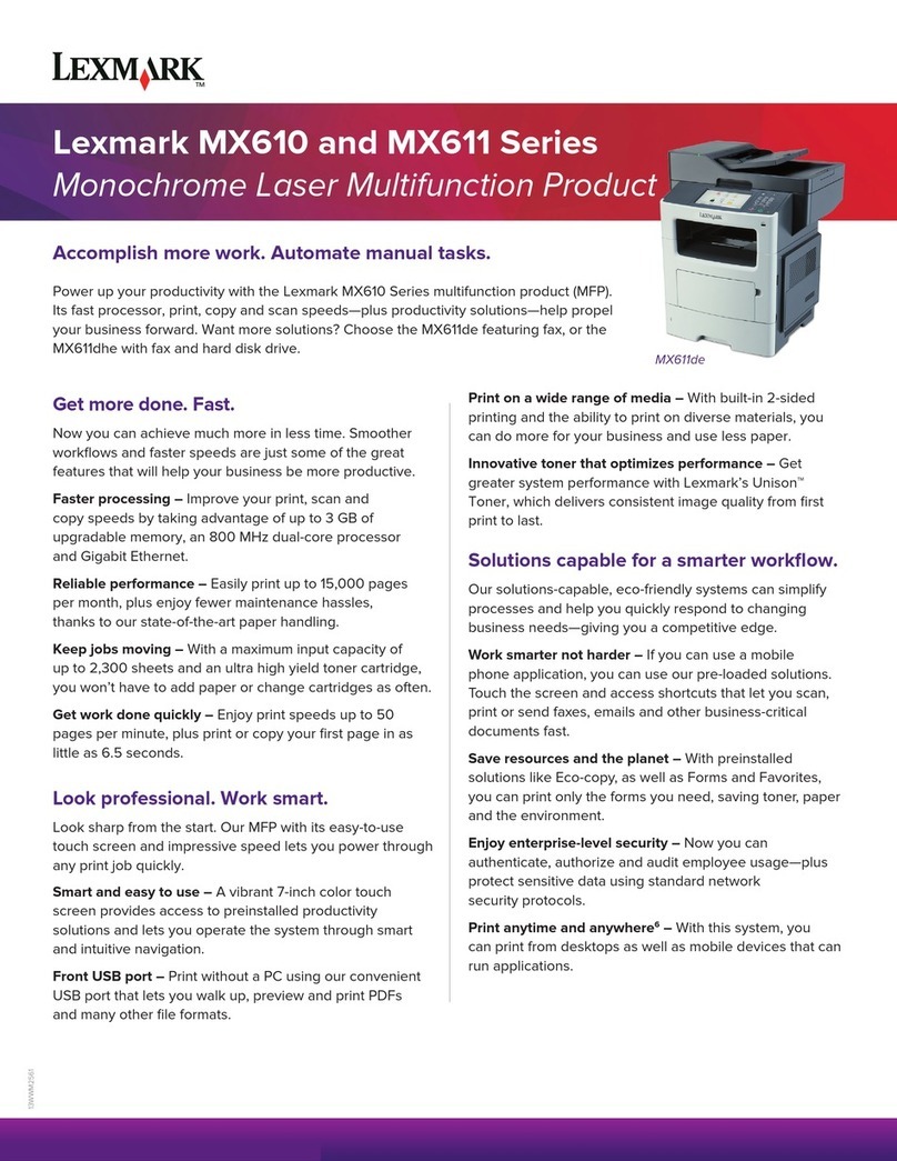 Lexmark MX610de Specifications