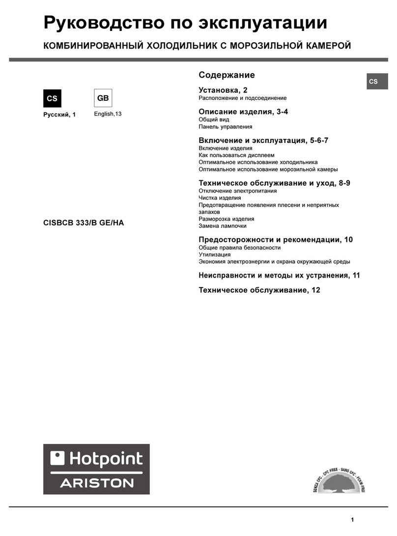 Hotpoint Ariston CISBCB 333 operating instructions