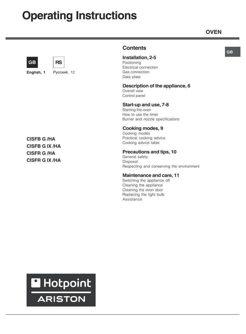 Hotpoint Ariston CISFB G/HA User manual