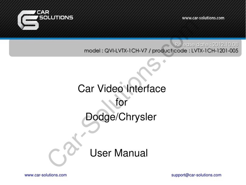 Car Solutions QVI-LVTX-1CH-V7 User manual