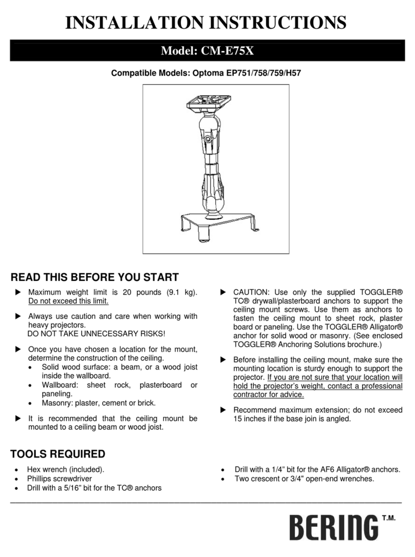 Optoma CM-E75X installation instructions