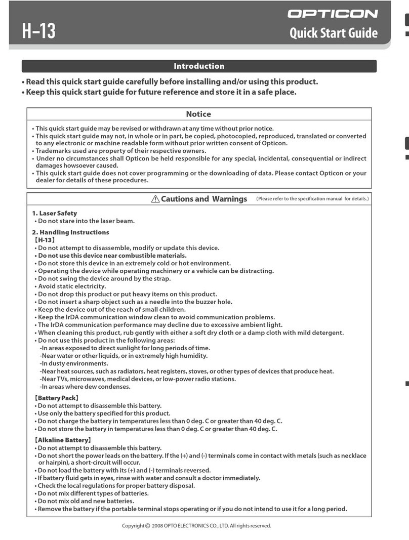 Opticon H-13 User manual
