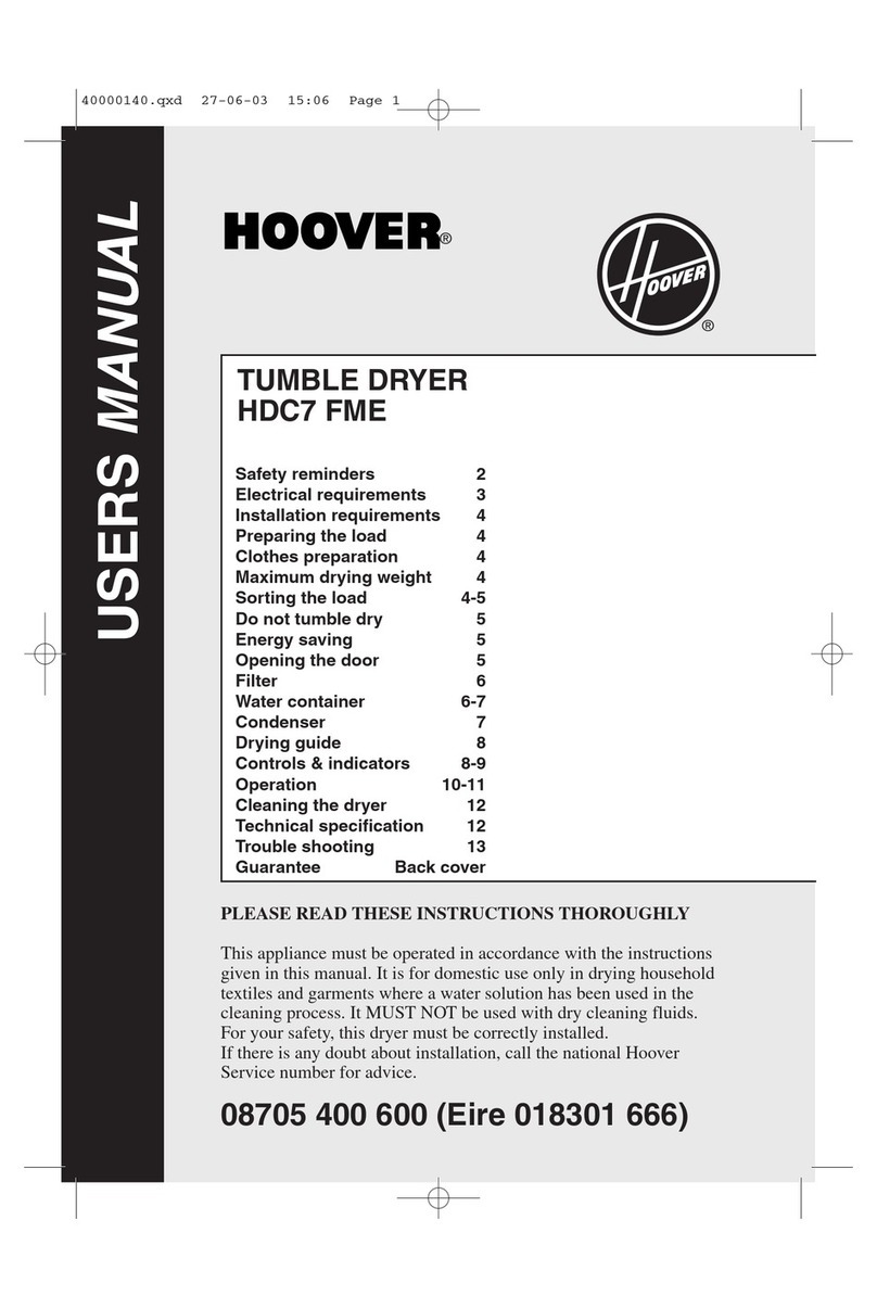 Hoover HDC7 FME User manual