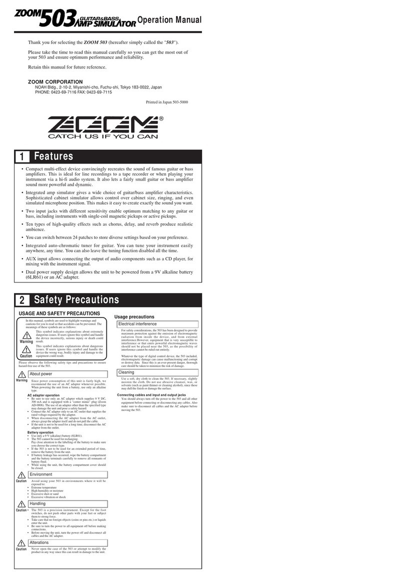 Zoom 503 Operation manual