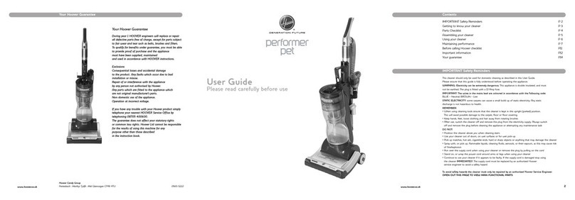 Hoover PERFORMER PET user guide