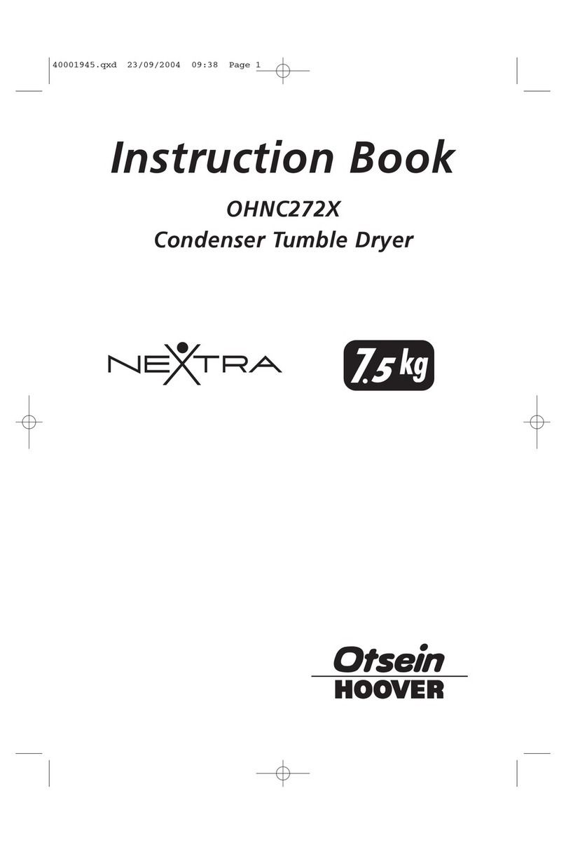 Hoover Nextra OHNC272X User manual Hoover Nextra OHNC272X User manual