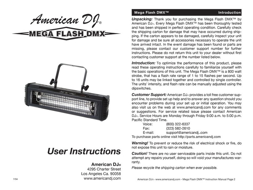 American DJ Mega Flash DMX User instructions