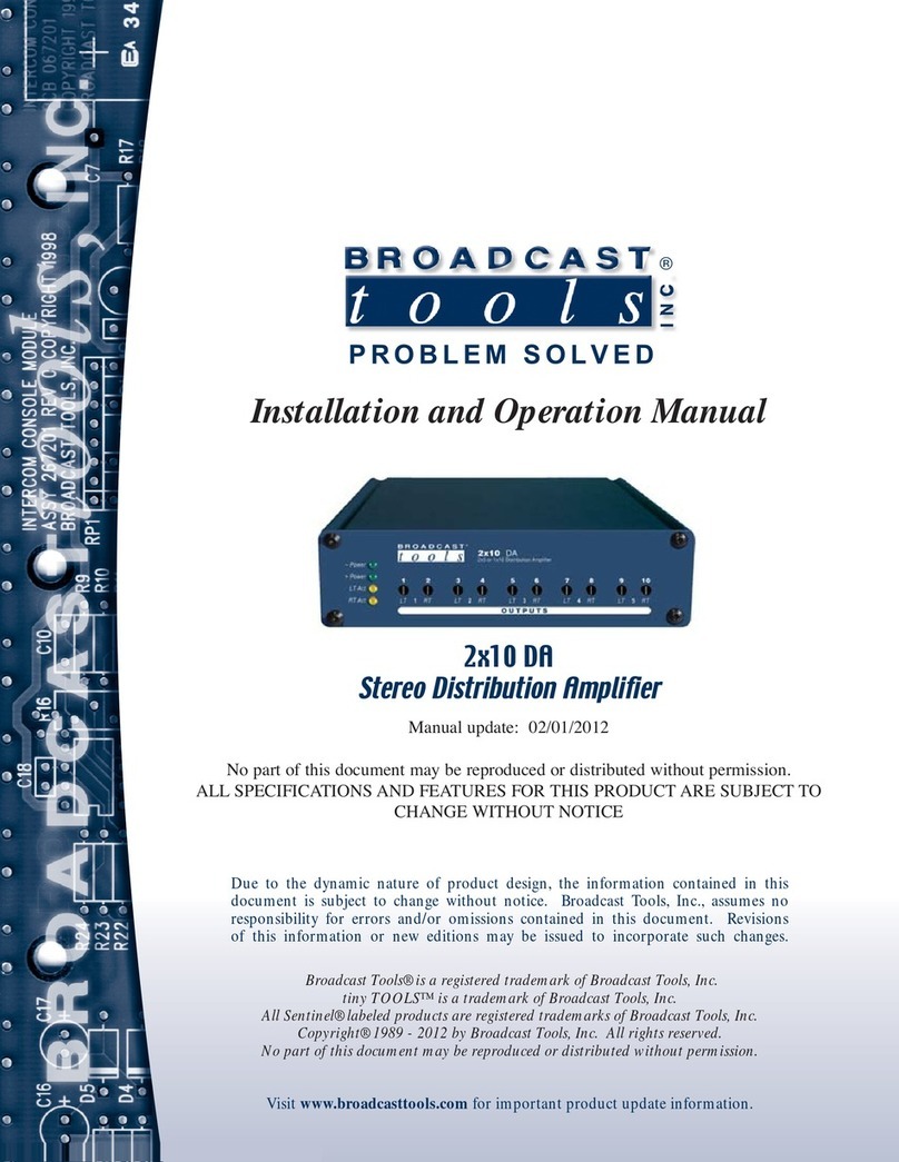 Broadcast Tools 2x10 DA Installation and operation manual