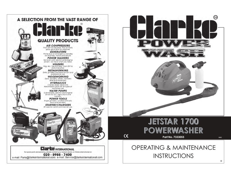 Clarke JETSTAR 1700 Installation and operation manual Clarke JETSTAR 1700 Installation and operation manual