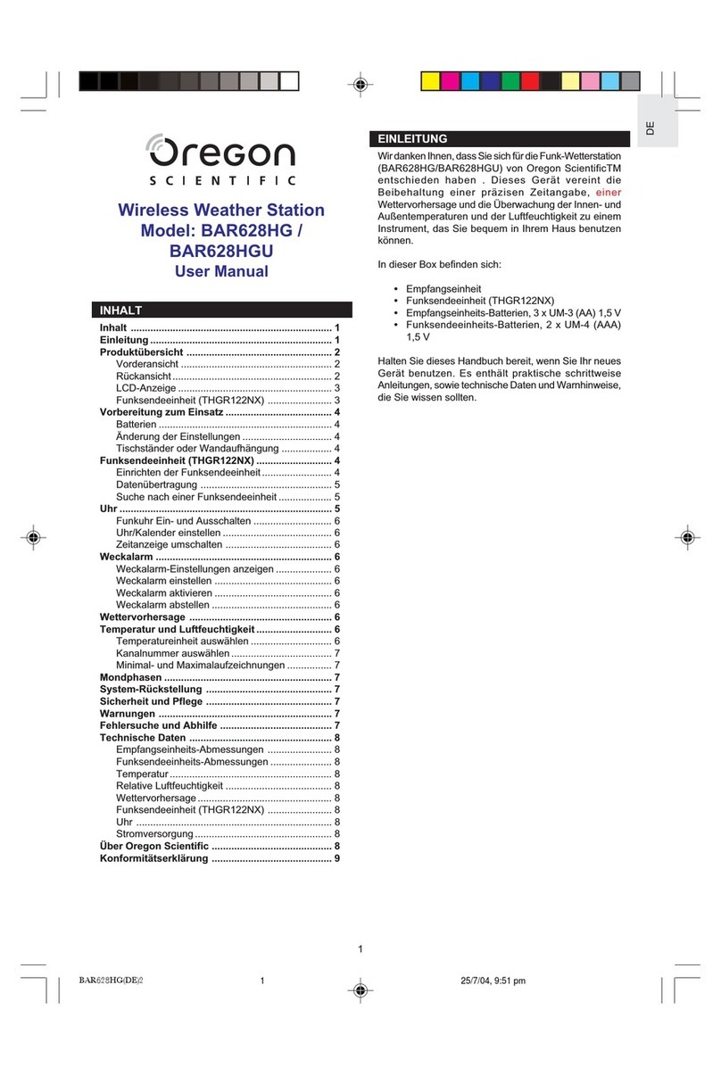Oregon Scientific BAR628HG user manual