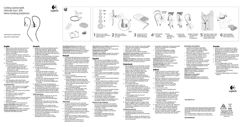 Logitech Ultimate Ears 300 User manual