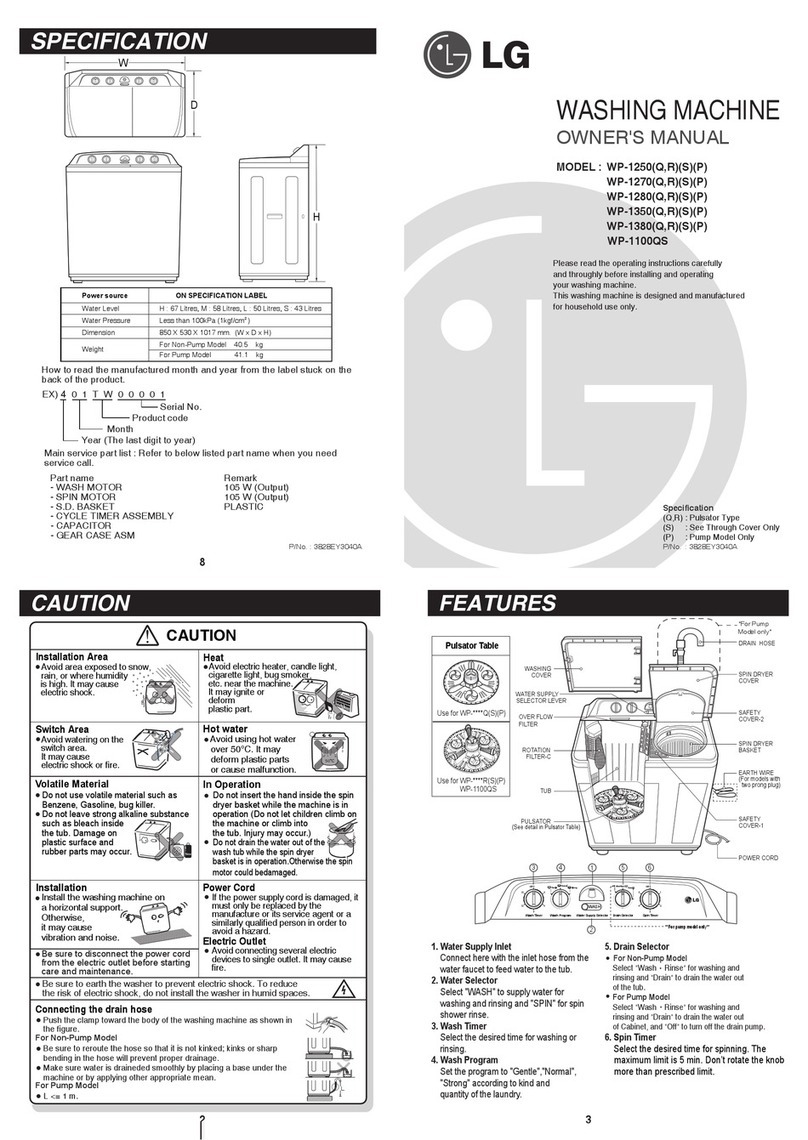 LG WP-1250R owner's manual