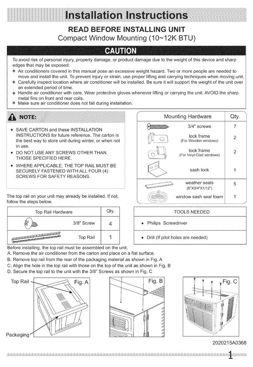 Frigidaire CRA103BT13 User manual