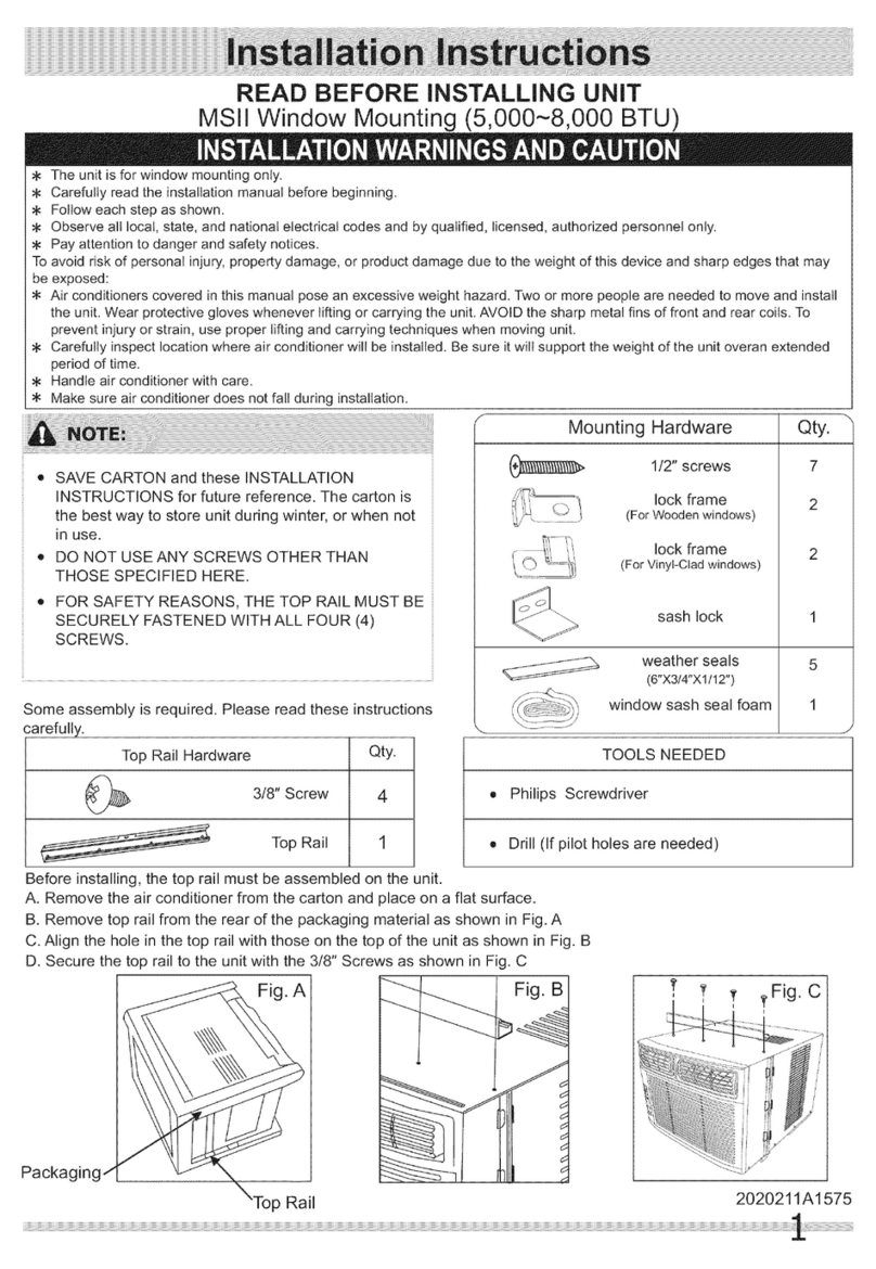 Frigidaire CRA087AT715 User manual Frigidaire CRA087AT715 User manual
