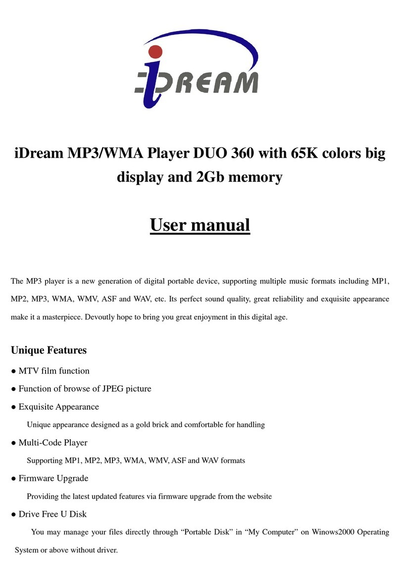 iDream MP3/WMA Player DUO 360 with 65K colors bigdisplay and 2Gb... user manual