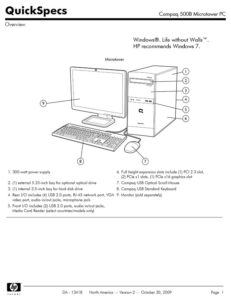 HP Compaq 500B Microtower Installation guide HP Compaq 500B Microtower Installation guide