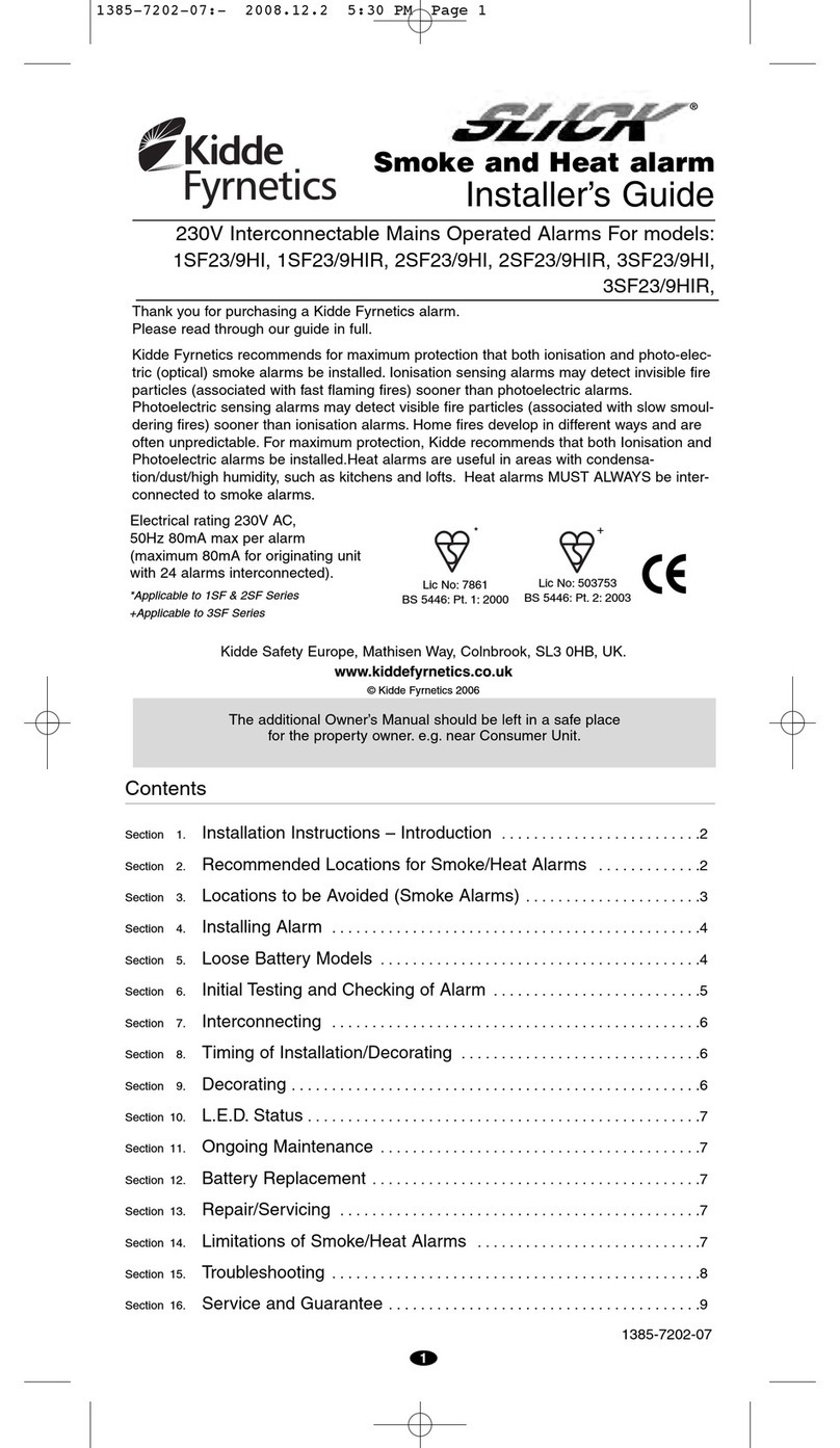Kidde Slick 1SF23/9HI Installer's guide