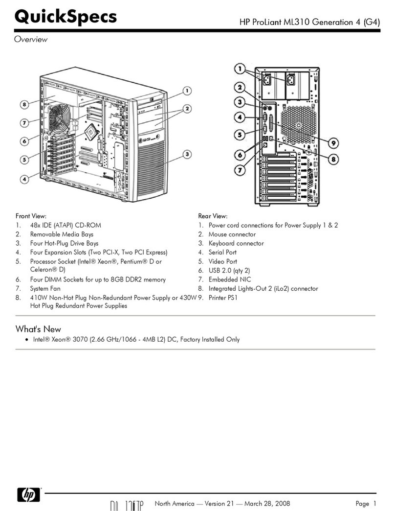 HP ProLiant ML310 Generation 5p User instructions HP ProLiant ML310 Generation 5p User instructions