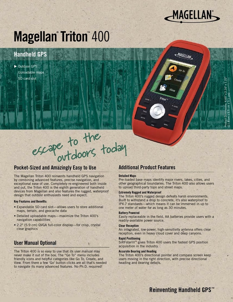 Magellan Triton 400 - Hiking GPS Receiver Specification sheet