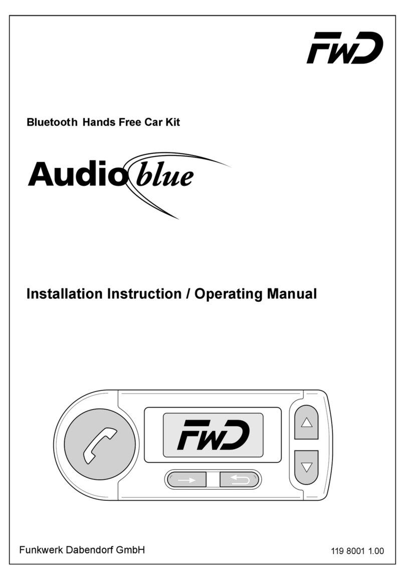 Funkwerk Audioblue Installation instructions & operating manual