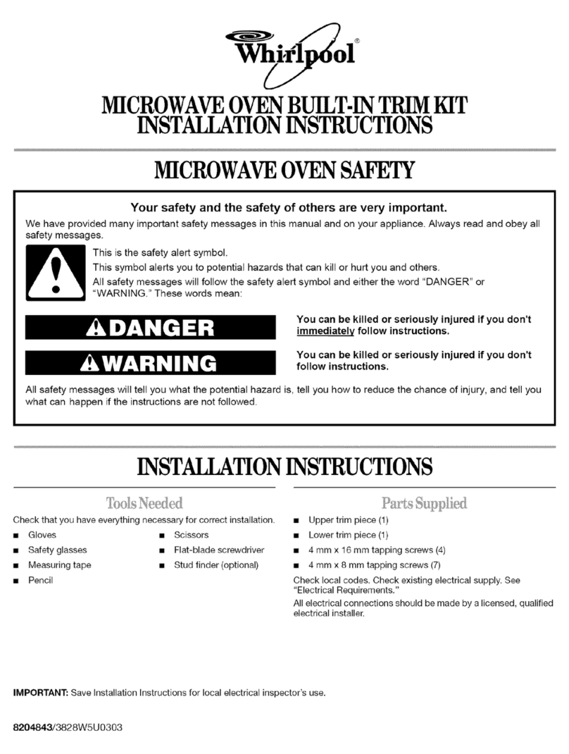 Whirlpool MT4155SPB3 installation instructions