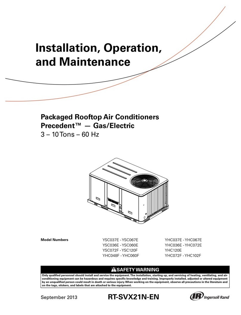 Trane YSC037E Installation and operating instructions