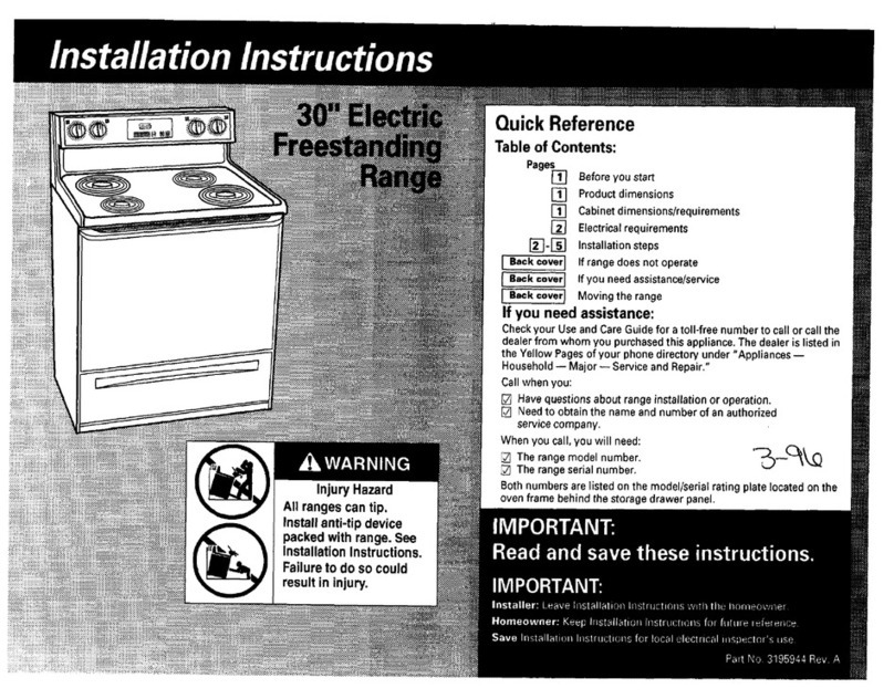 Whirlpool RF375PXEN0 installation instructions