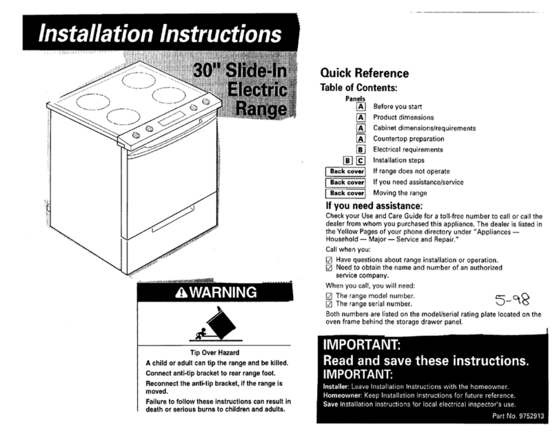 Whirlpool GY396LXGQ1 User manual