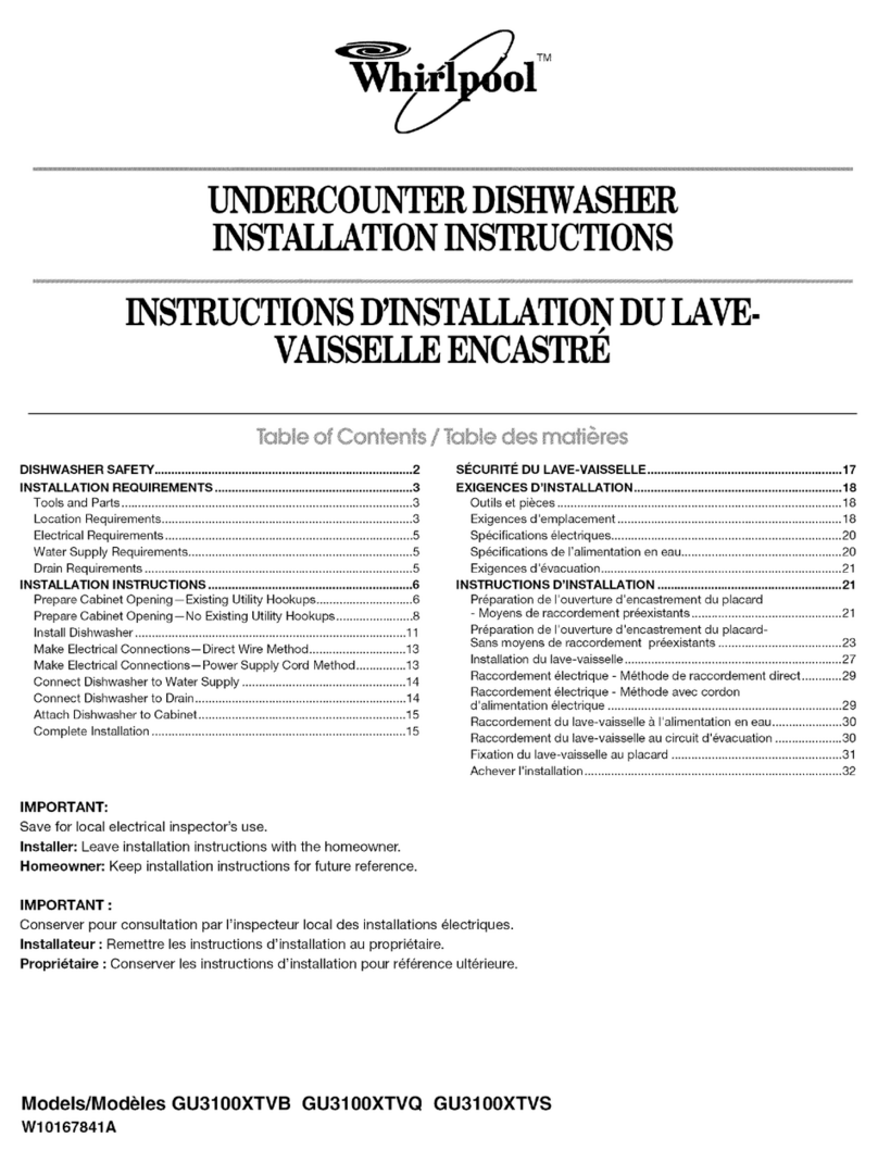 Whirlpool GU3100XTVS0 User manual