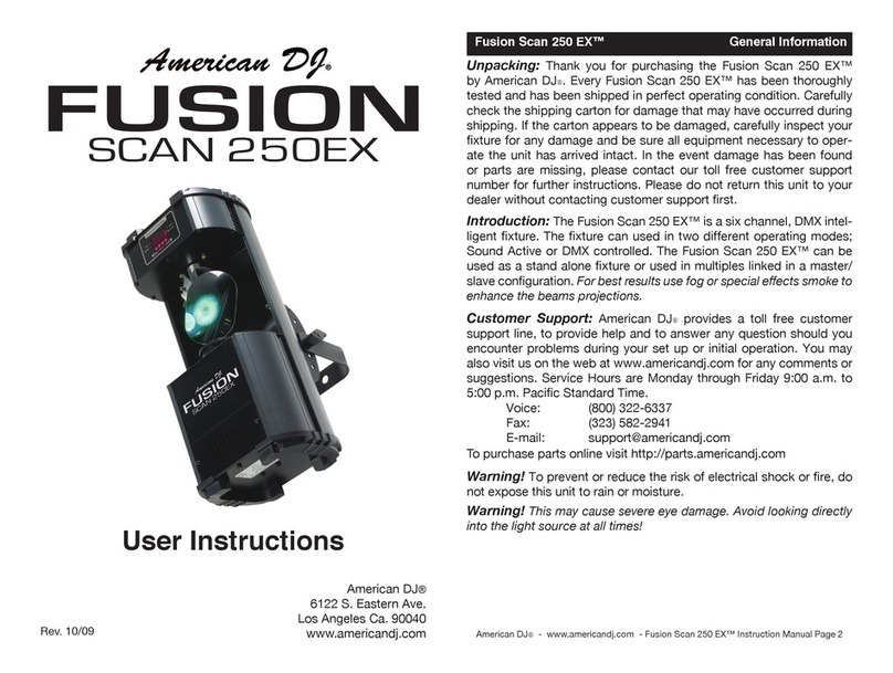 American DJ Fusion Scan 250 EX User instructions