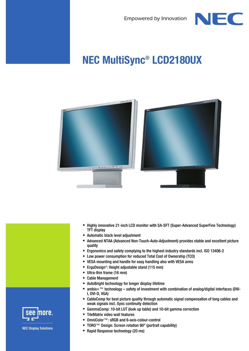 NEC MultiSync LCD2180UX User manual