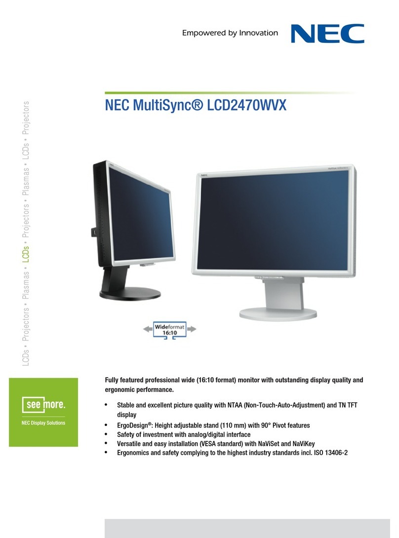 NEC LCD2470WVX - MultiSync - 24" LCD Monitor Manual