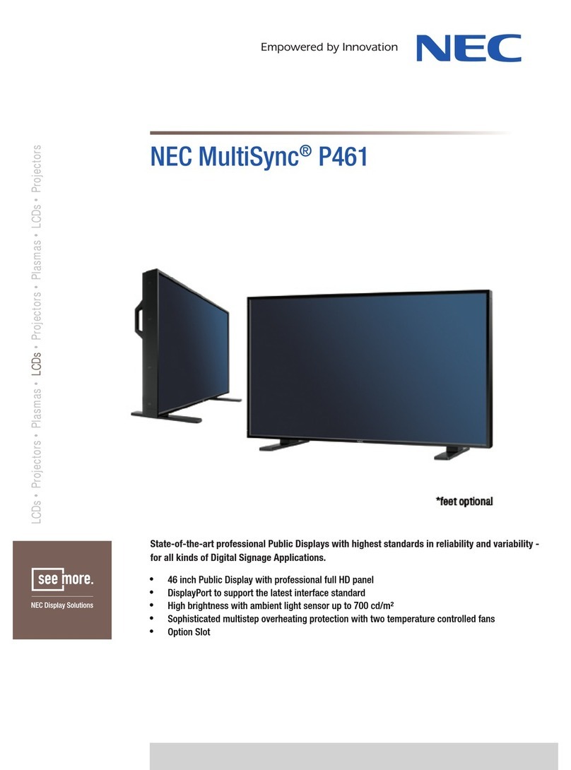 NEC P461 - MultiSync - 46" LCD Flat Panel... Manual