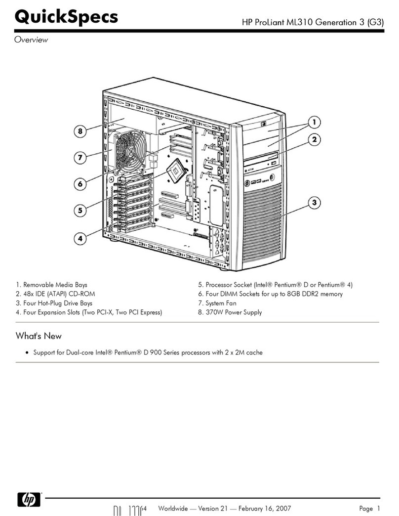 HP ProLiant ML310 Generation 5p User instructions