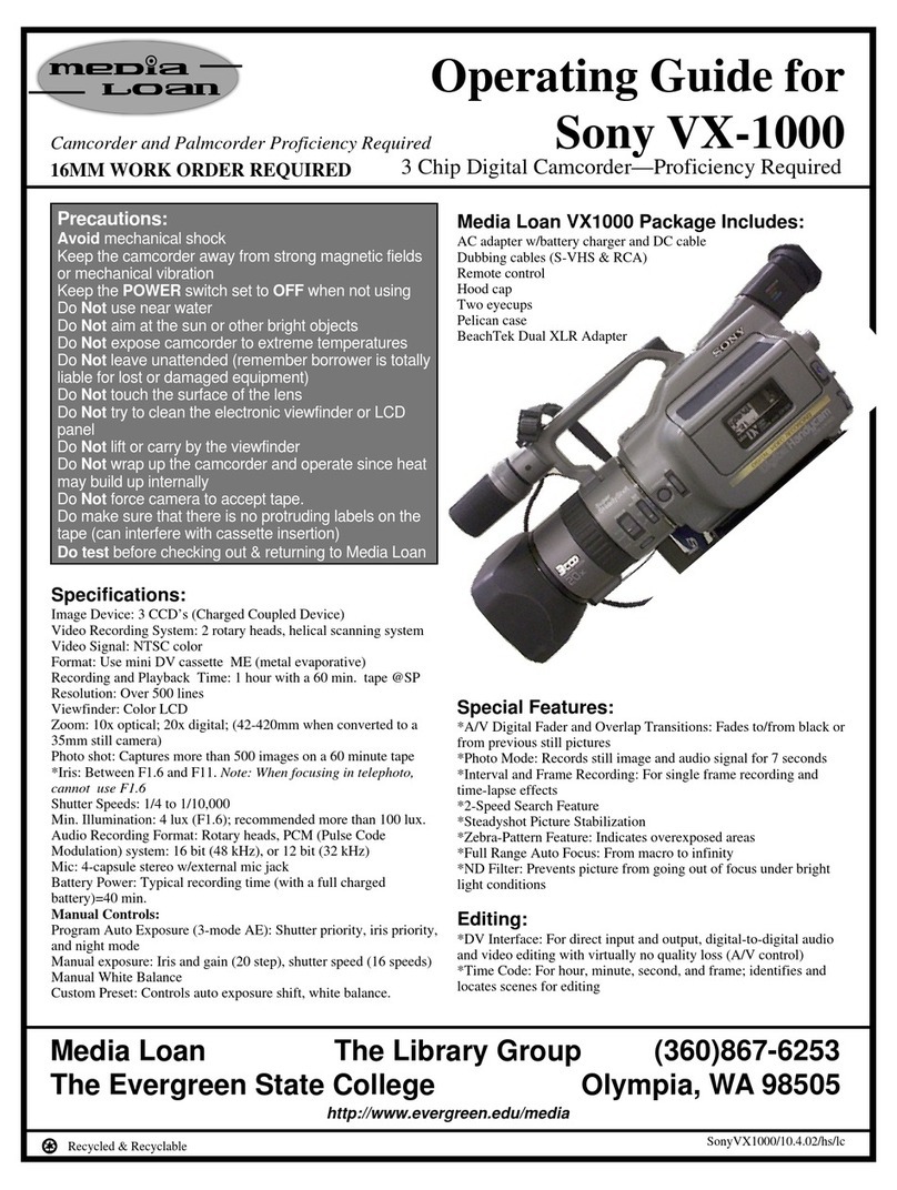 Sony VX-1000 User manual