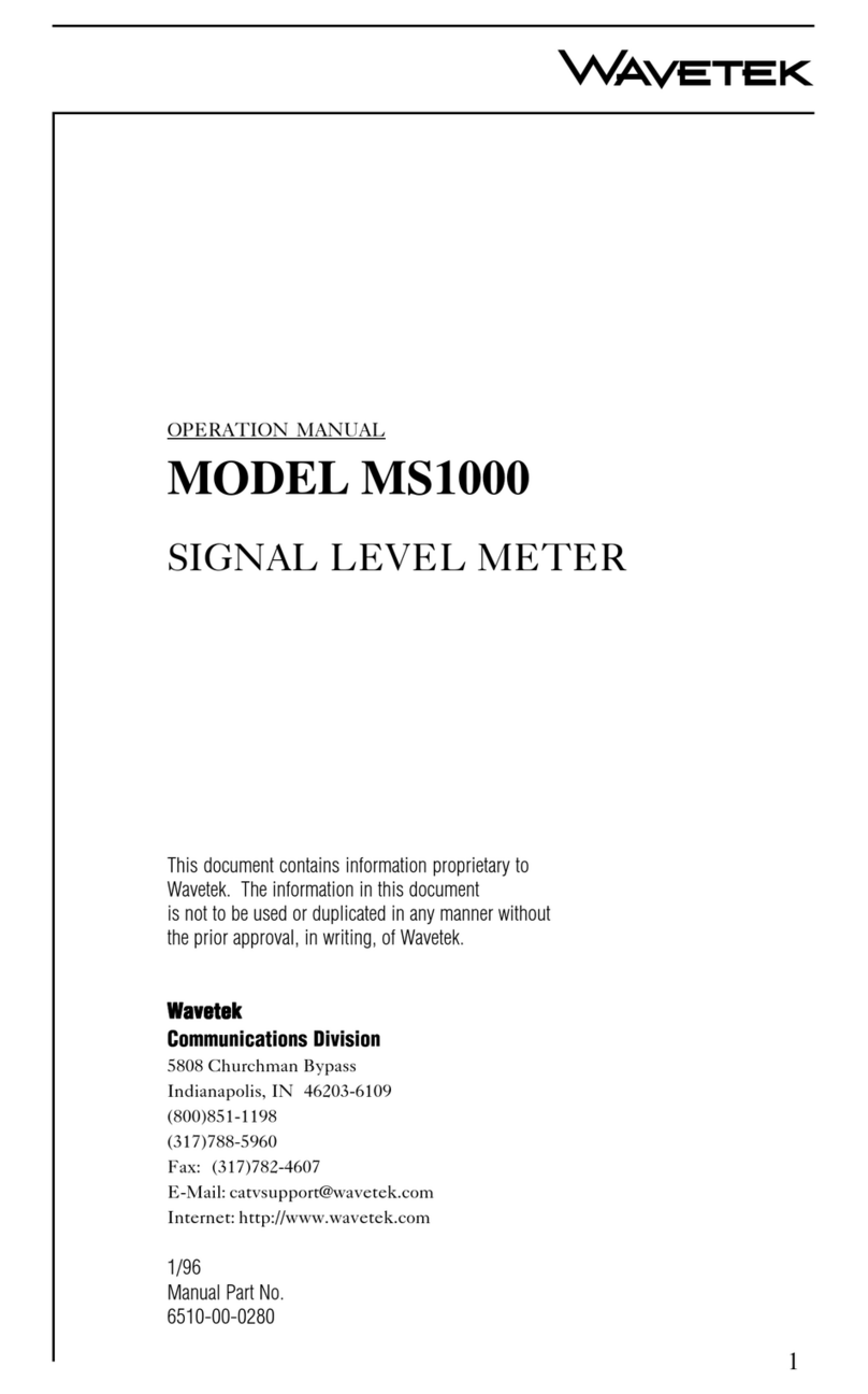 Wavetek MS1000 Operation manual