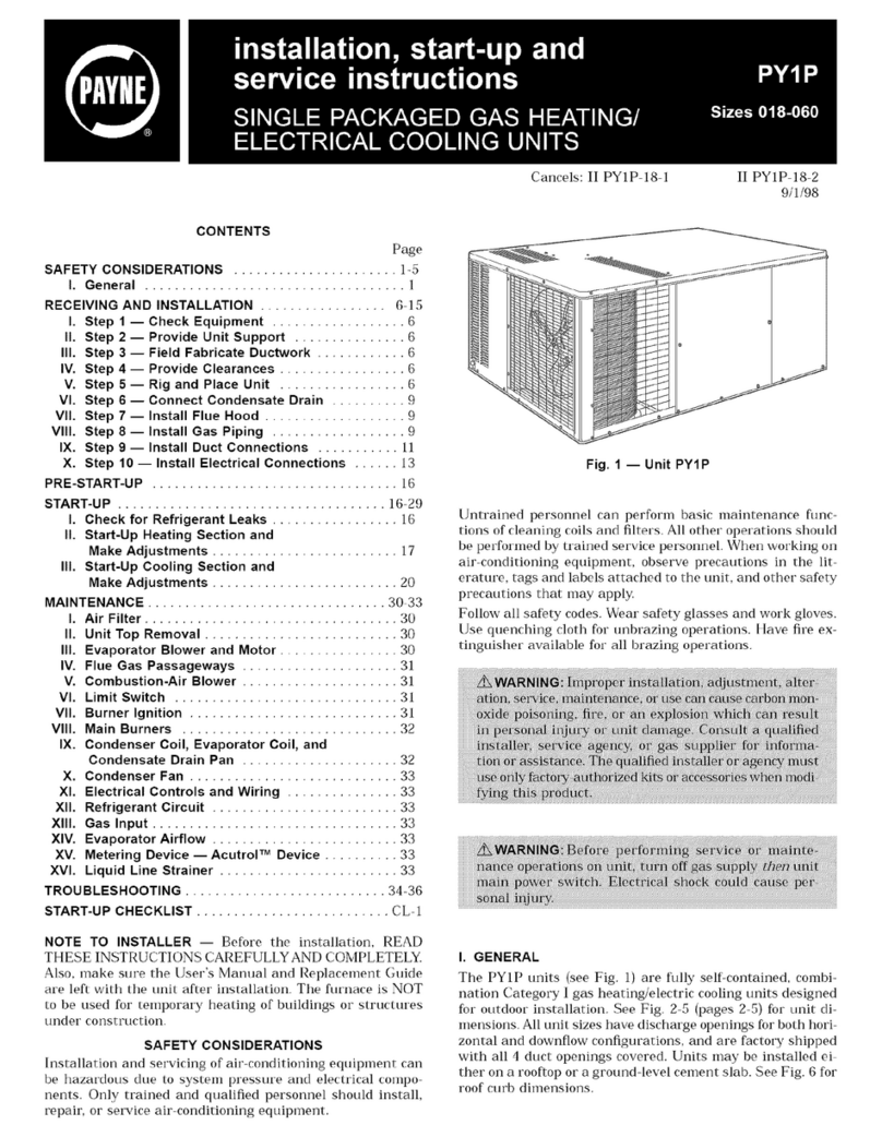 Payne PYIP180040 Dimensions and installation guide