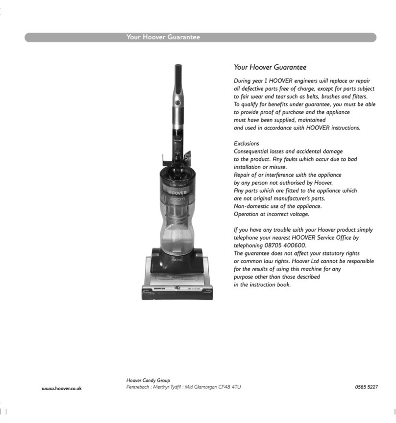 Hoover ZOOM User manual