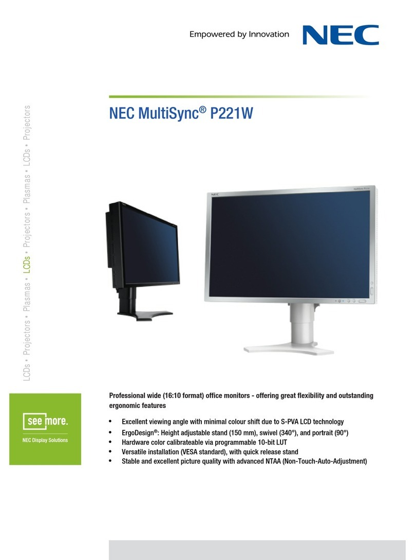 NEC MultiSync P221W User manual