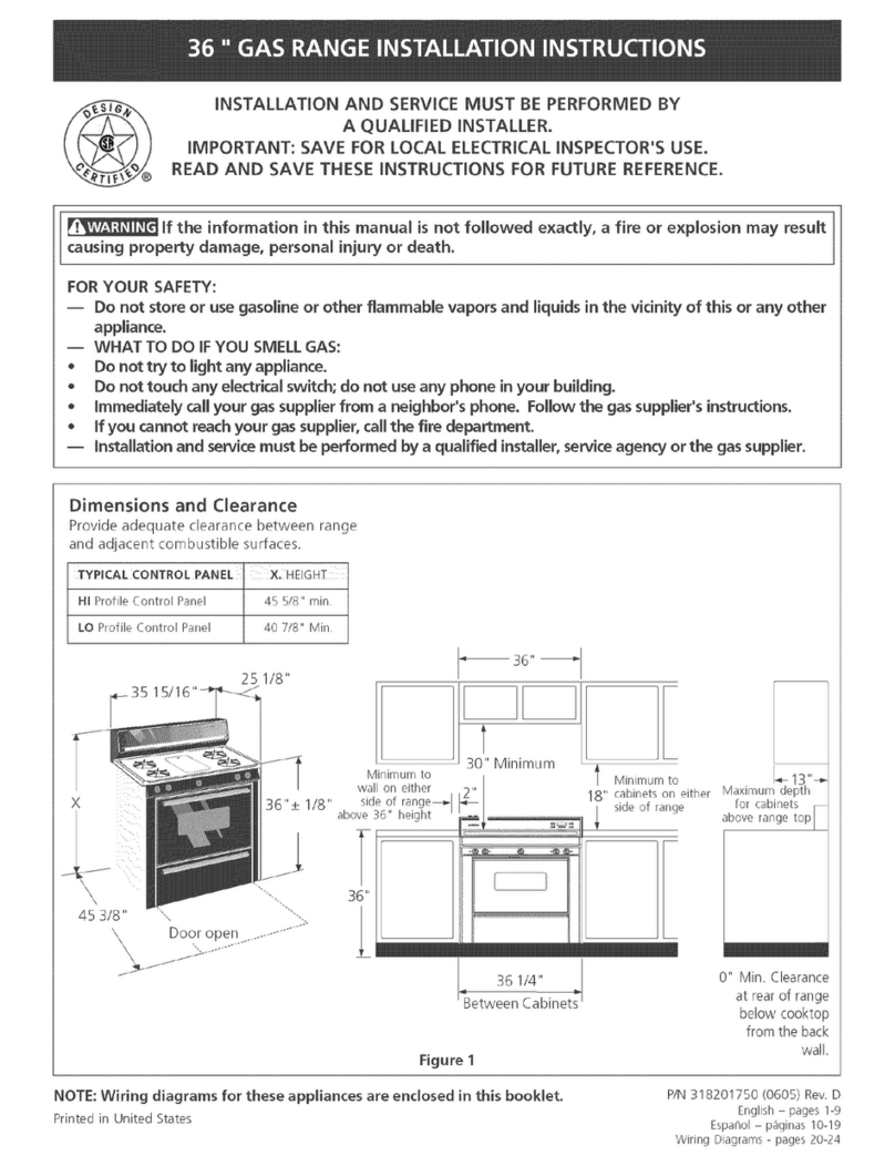 Tappan TGF657BFW9 installation instructions