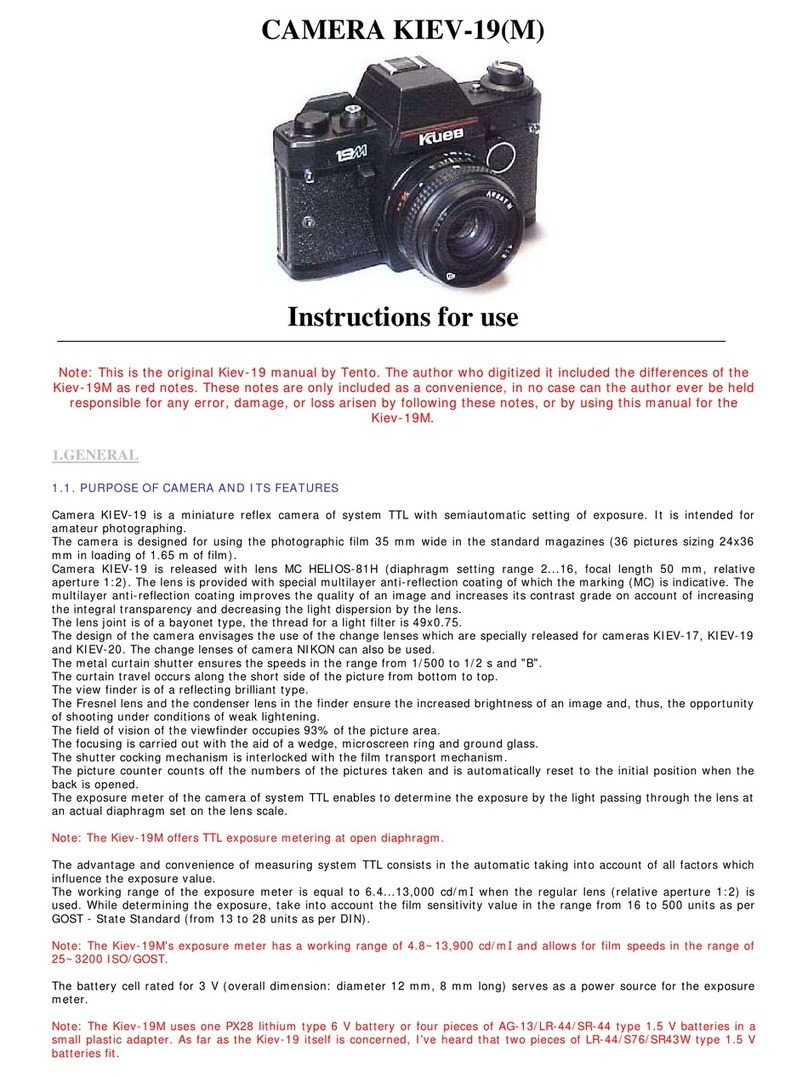 Kiev Camera 19(M) Instructions for use