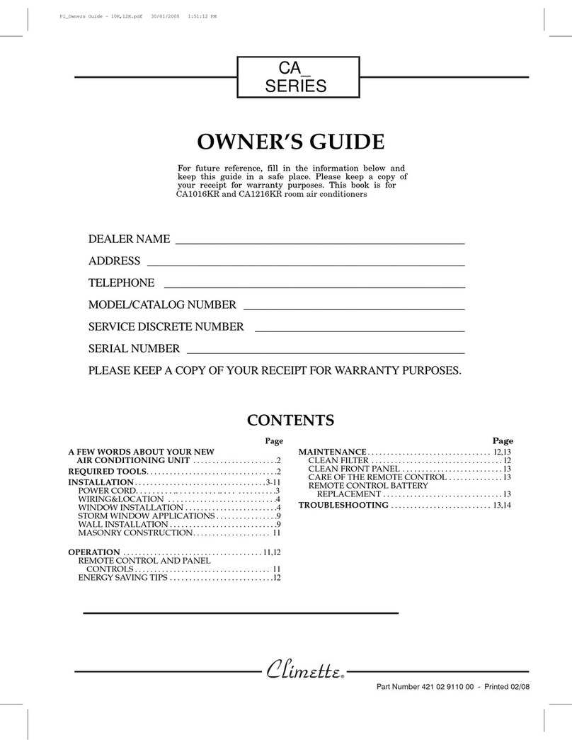 Climette CA Series User manual