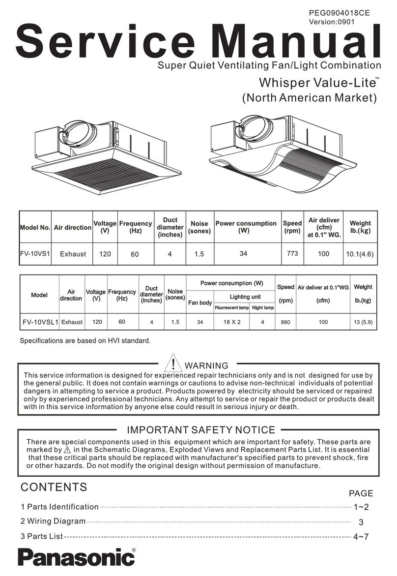 Panasonic Whisper Value-Lite FV-10VS1 User manual